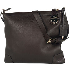 Gucci Logo Shoulder Bag, Crossbody Leather, Brown, 148476, Women's